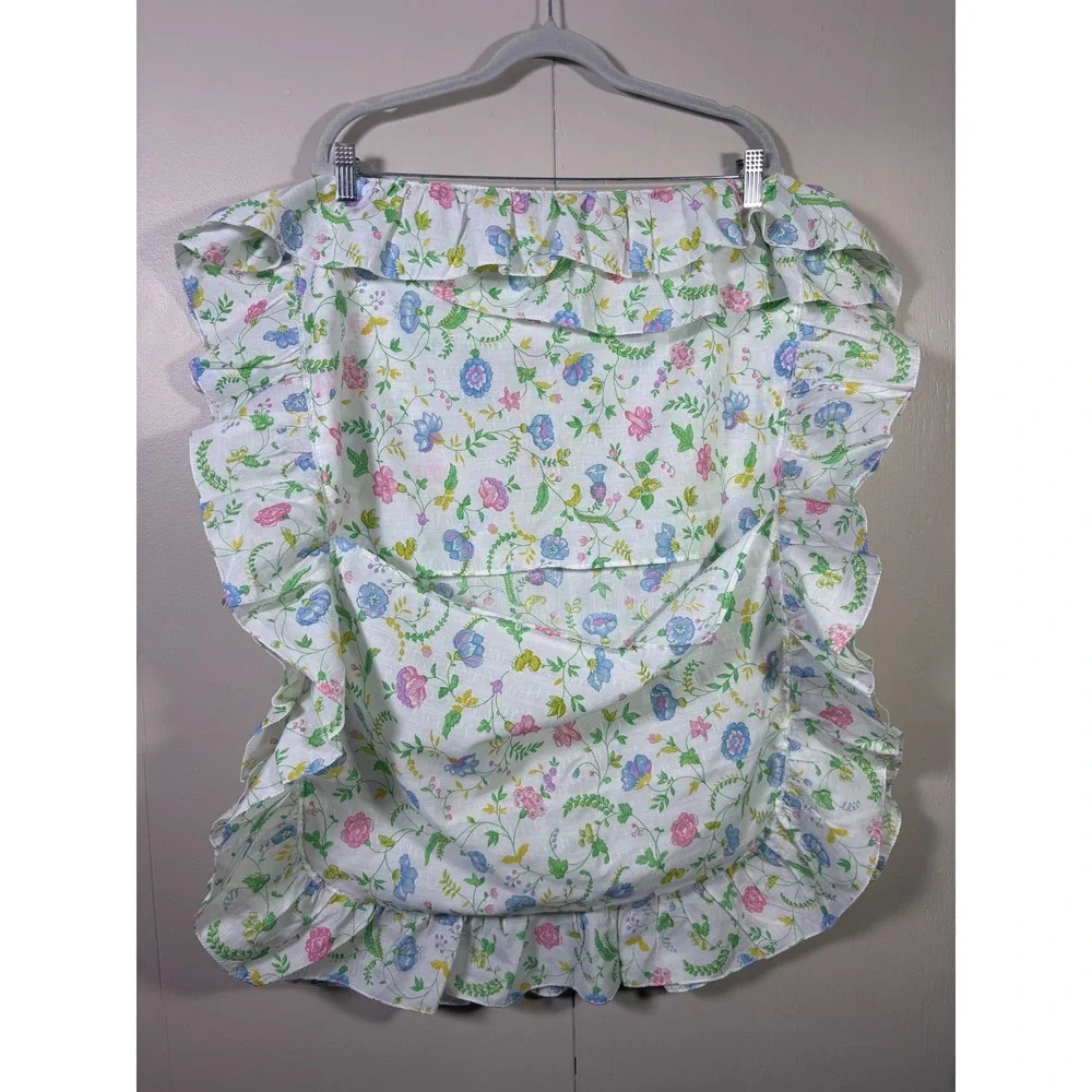 Vintage Floral Ruffled Pillow Sham Set of 2 Cottagecore 20x27 Pastel Shabby